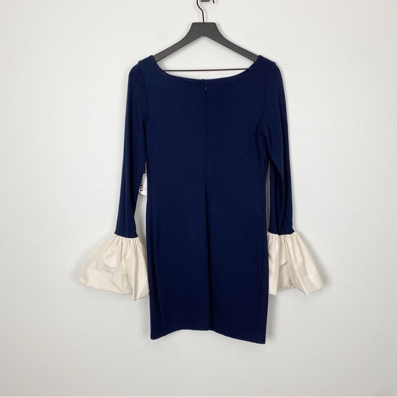 Staud Hawthorne Dress Navy Blue Taffeta - Picture 9 of 11